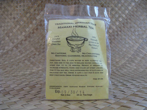 Traditional Hawaiian Herbal Teas - 24 Mamaki Tea Bags